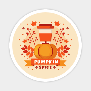 National Pumpkin Spice Day, coffee, fall leaves Magnet
